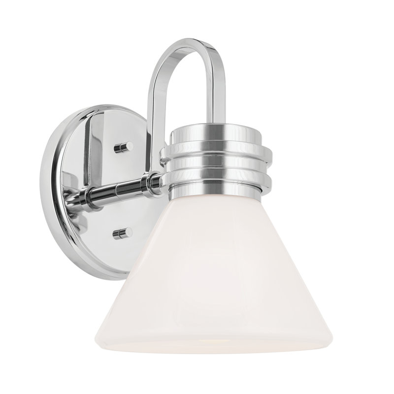 Applique murale en acier Hysham, Chrome