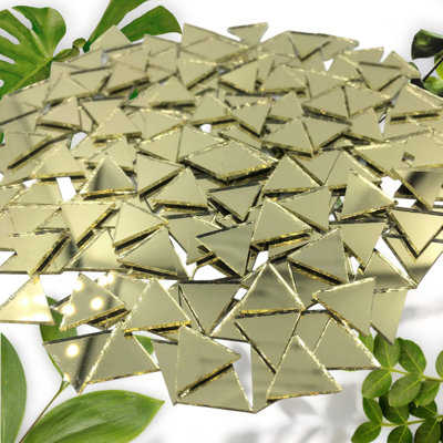 Gold Triangular Mirror Mosaic Tiles 12mm 120 Pieces