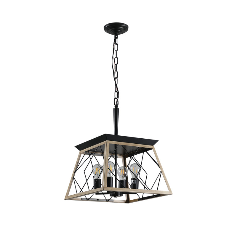 Lustres de ferme 4 lumières pour salle à manger, Chêne