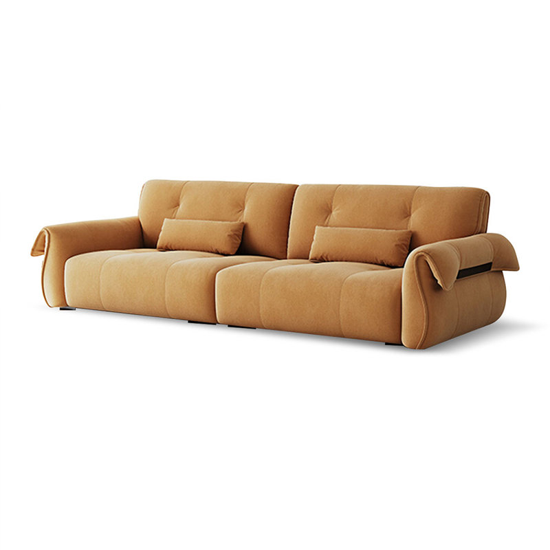 Canapé modulaire gris en polyester, Brun, H 32,68 po x l 94,49 po x P 39,37 po , 3