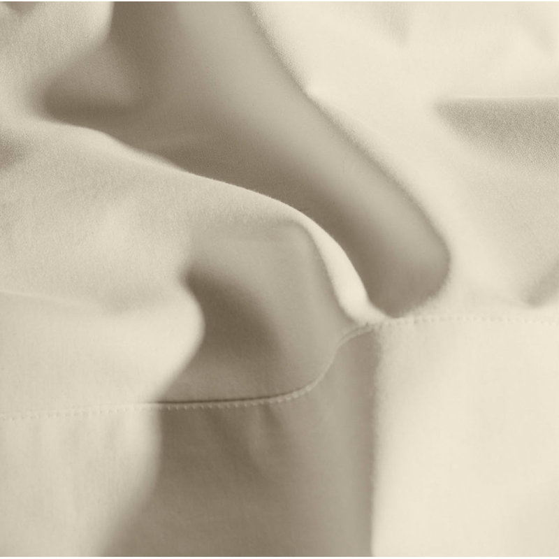 Percale Hemmed Sheet Set, Natural, King Sheet Set with 2 Standard Pillowcases