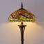 Lampe sur pied Tiffany en verre coloré rouge et rouge avec lampe de lecture 16 x 16 x 70 pouces