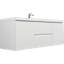 Meuble-lavabo flottant moderne 60 "avec lavabo en résine, armoire de rangement murale, tiroirs à fermeture en douceur, finition blanc brillant
