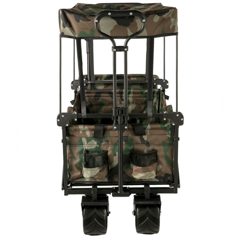 Collapsible Folding Wagon with Removable Canopy, Heavy Duty Foldable