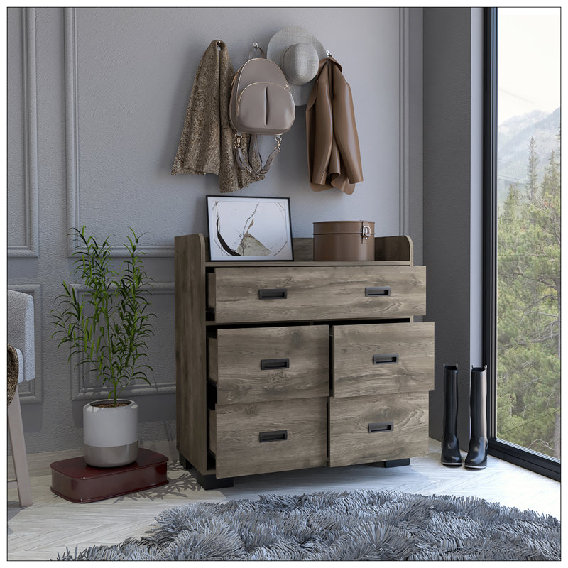 Commode Waporan, chambre à coucher, brun foncé, Marron foncé