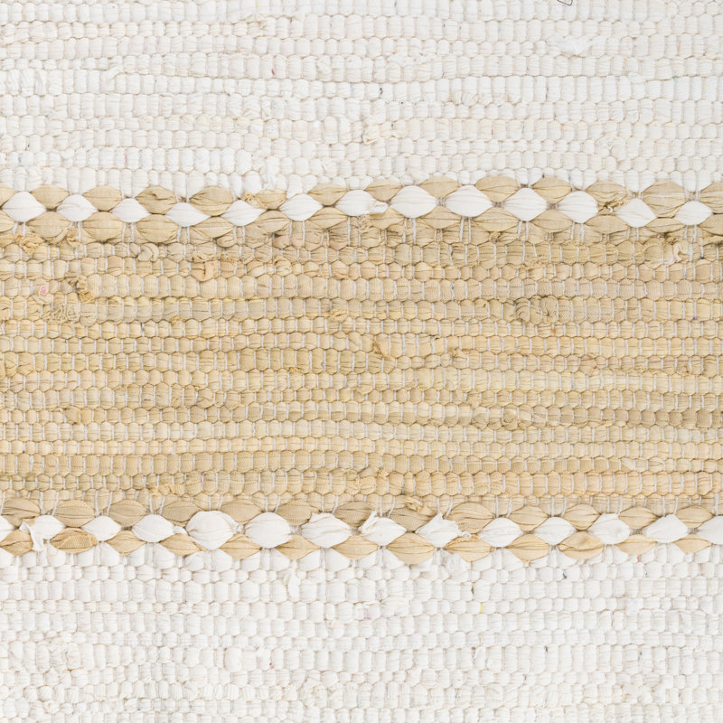 Renova Hand Loomed Cotton Rug, Beige, Rectangular 60 x 110cm