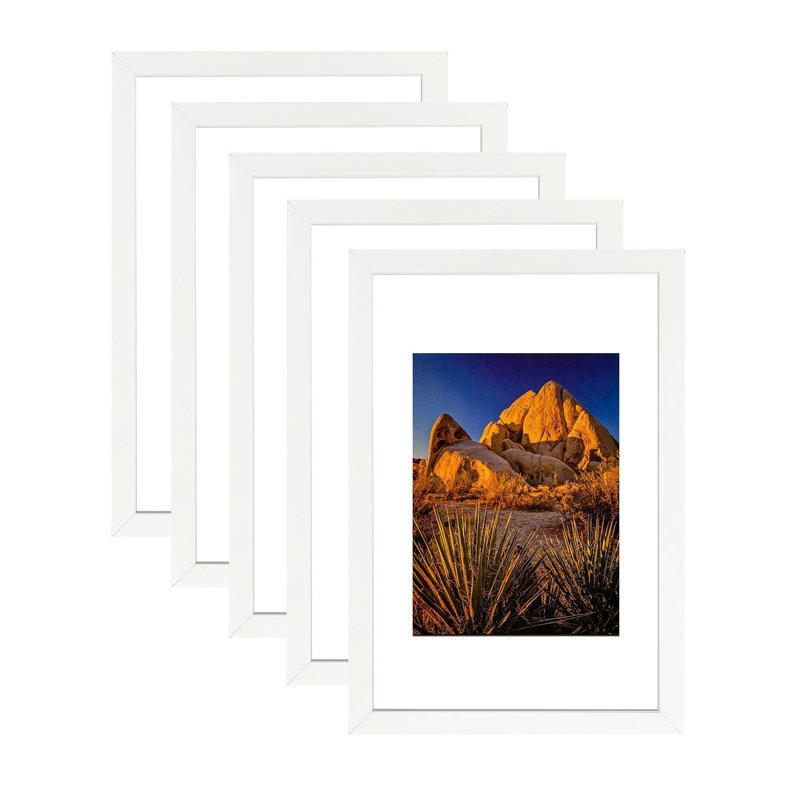 Ensemble de cadres photo 5 pièces 8 "x 12" Premium, Blanc