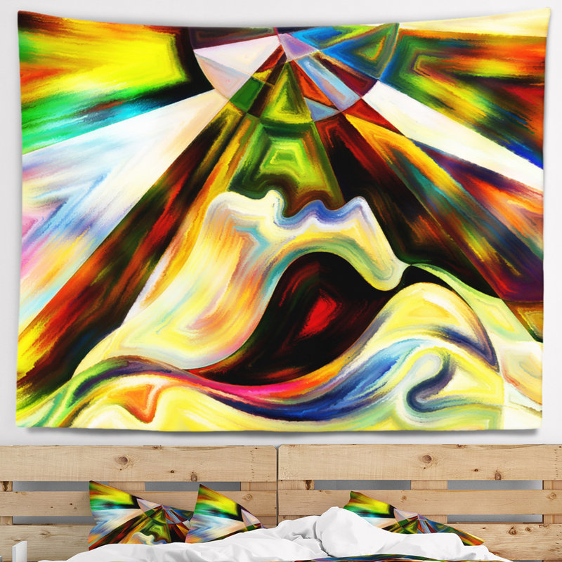 Origine abstraite de la tapisserie d'imagination, H 68 po x l 80 po