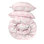Taie décorative 2 pièces en mélange de lin chambray / rose / sauge
