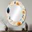 Motif de fougère minimaliste bleu et blanc Shanissa - miroir floral, miroir mural décoratif bleu, impression d'art en métal-1963353315-1963353312