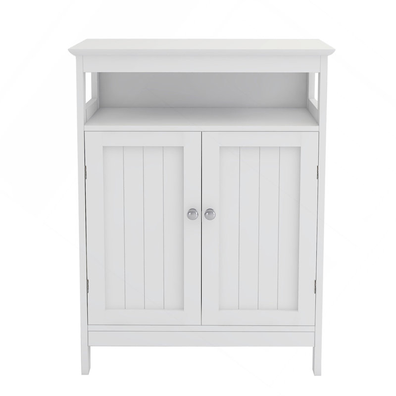 Armoire de rangement pour salle de bain avec portes à double volet - Blanc