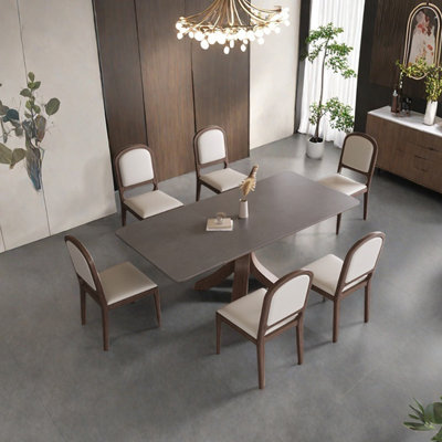 Smooth beauty sintered stone dining table set