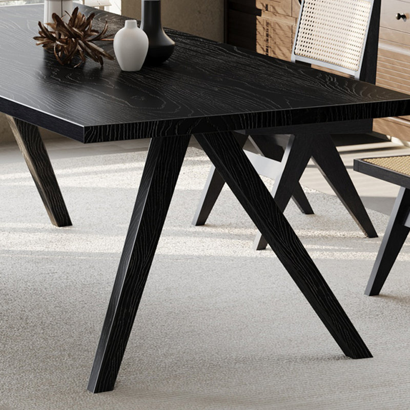 Table de salle à manger moderne simple rectangulaire en bois massif, H 29,5 po x L 86,6 po x l 31,4 po