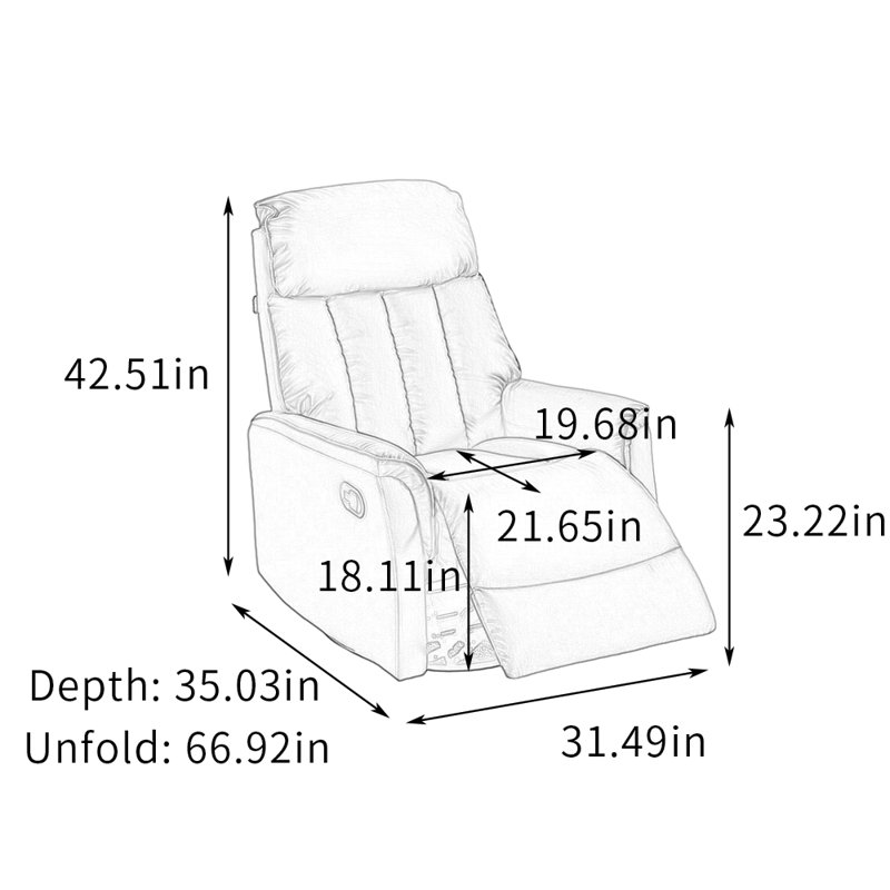 Fauteuil inclinable moderne, multifonctionnel et ergonomique, Beige gris