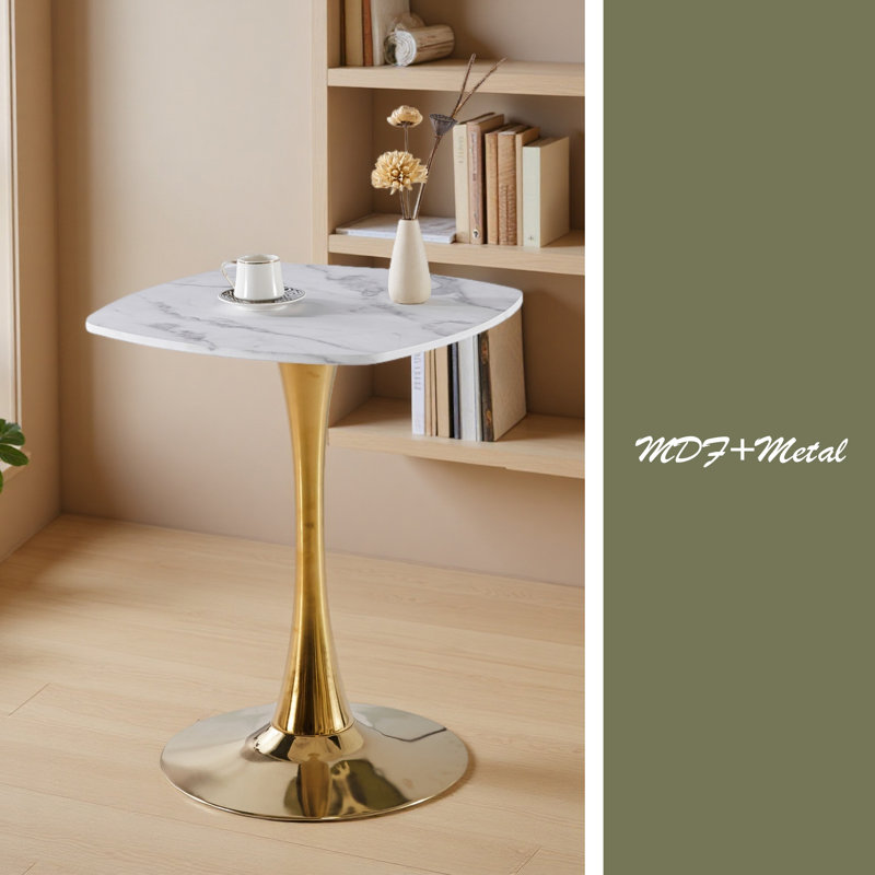 Table à manger 23,62 pouces, Blanc, H 28,93 po x L 23,62 po x P 23,62 po