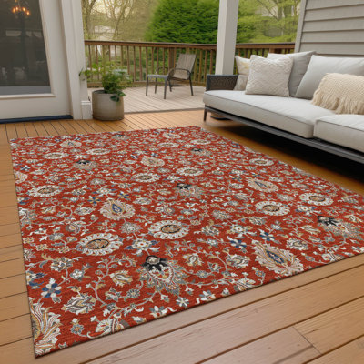 Machine Washable Indoor/Outdoor Husby ACN2192 Global Rug