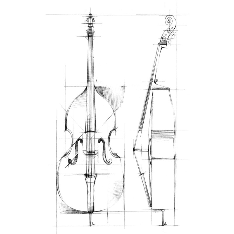 Croquis de basse, H 30 po x l 20 po
