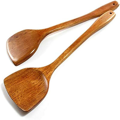 15-Inch Wooden Spatula for Nonstick Cooking