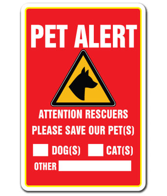 Pet Alert Save Our Pet SIgn