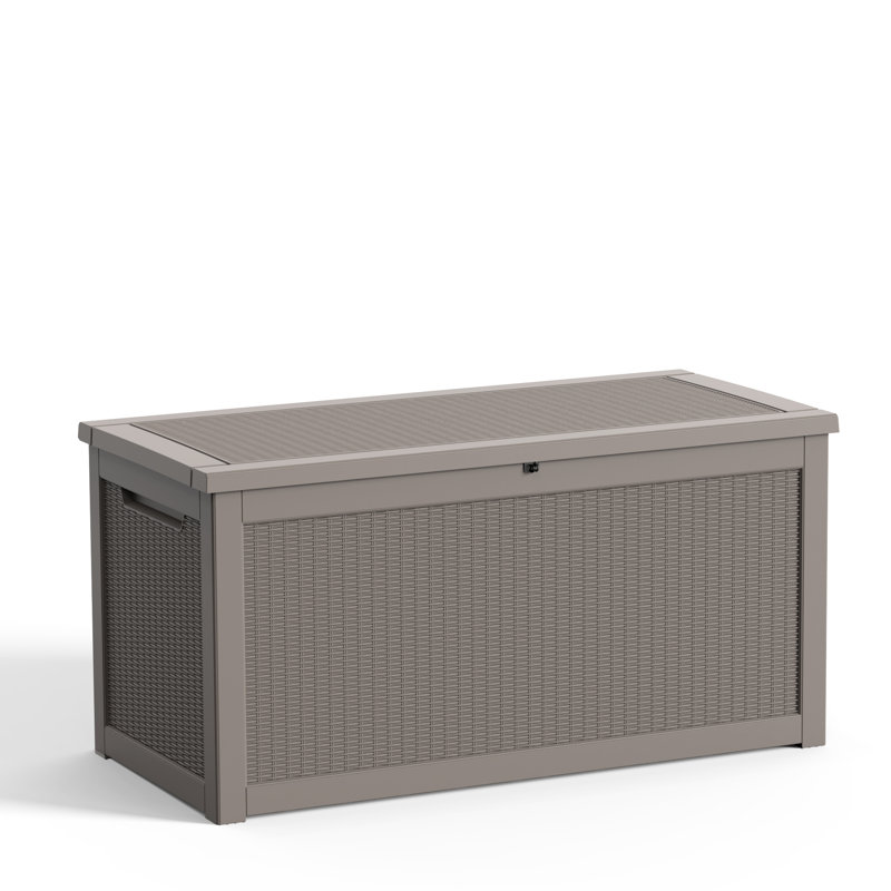Boîte de rangement verrouillable pour terrasse MINDYES - Couvercle hydraulique, organisateur d'extérieur pour coussins de patio et outils de jardin
