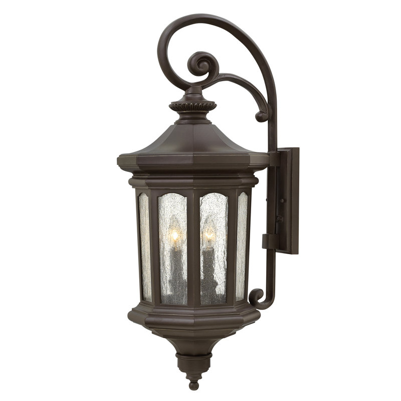 Lanterne murale d'extérieur 4 lumières Raley, Bronze frotté à l'huile, Non