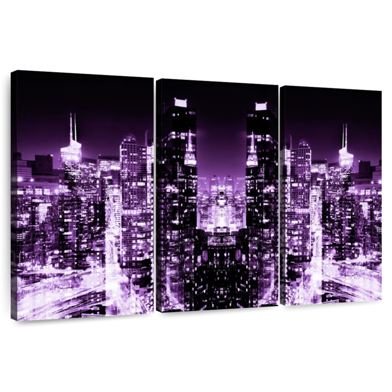 Réflexion de New York - Horizon nocturne III, H 48 po x l 74 po
