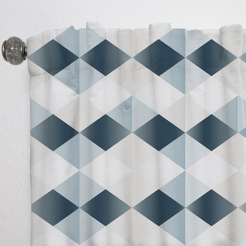 Rideau en velours moderne obscurcissant Nordic Geometric Serenity - 1 panneau, L 52 po x L 90 po