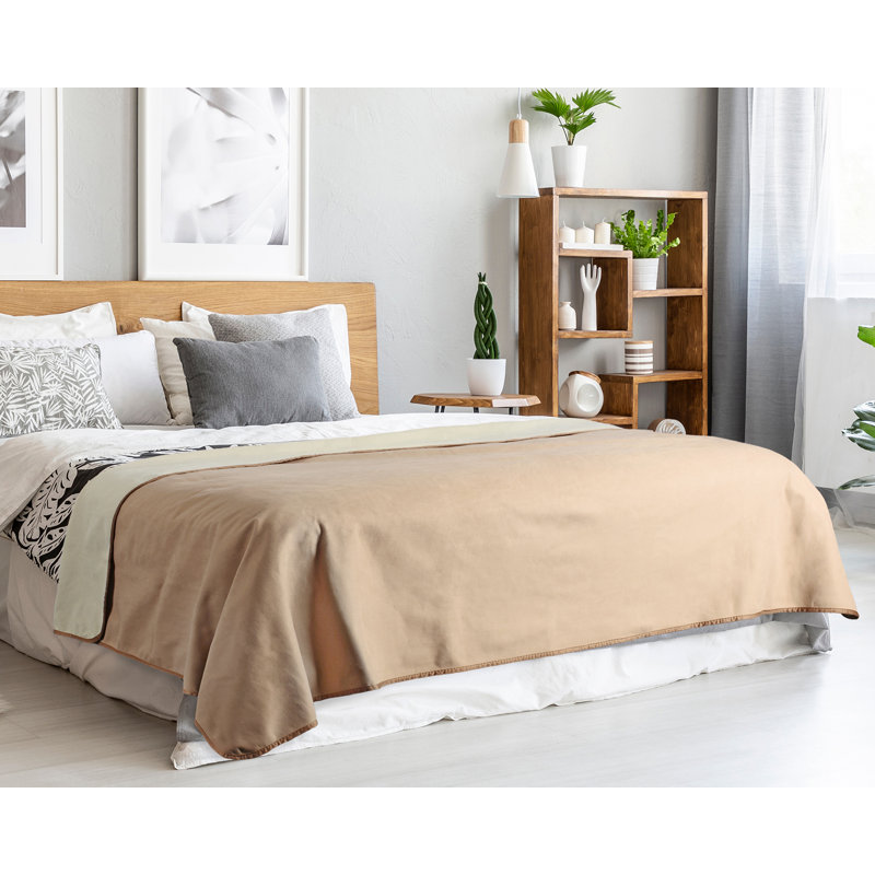 Catalonia Waterproof Blanket, 60" W x 80" L, Camel/Taupe