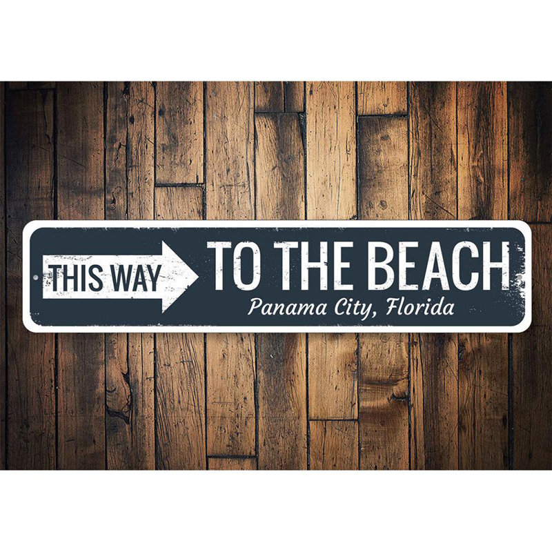 Panneau de plage directionnel en aluminium, H 4 po x l 18 po x P 0,04 po