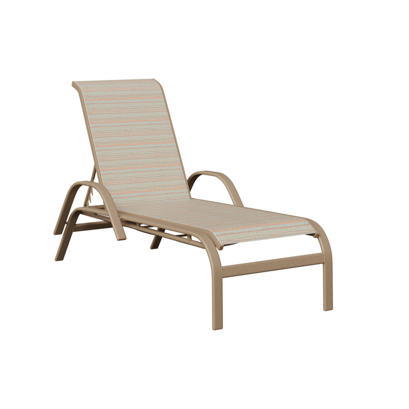 Chaise longue en chêne et aluminium berlinois Berlin Gardens, Chêne veiné de bois, Kaki