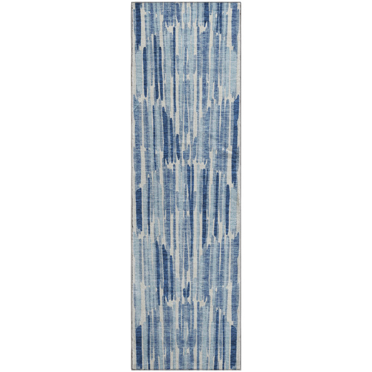 Premium Machine Washable Tweedy Blue Rug
