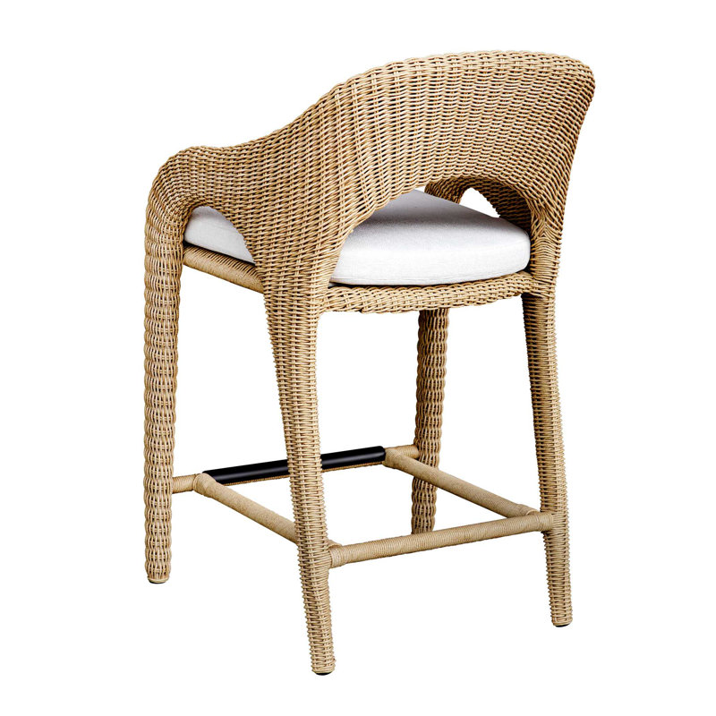Uttermost Kavali Outdoor Wicker Counter Stool, 23.75"