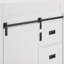 Meuble-lavabo simple 30 po avec lavabo, meuble-lavabo de ferme avec comptoir en céramique et porte de grange coulissante, 2 tiroirs, blanc