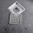 4.33'' Square Grid Shower Drain With Flange-88742742