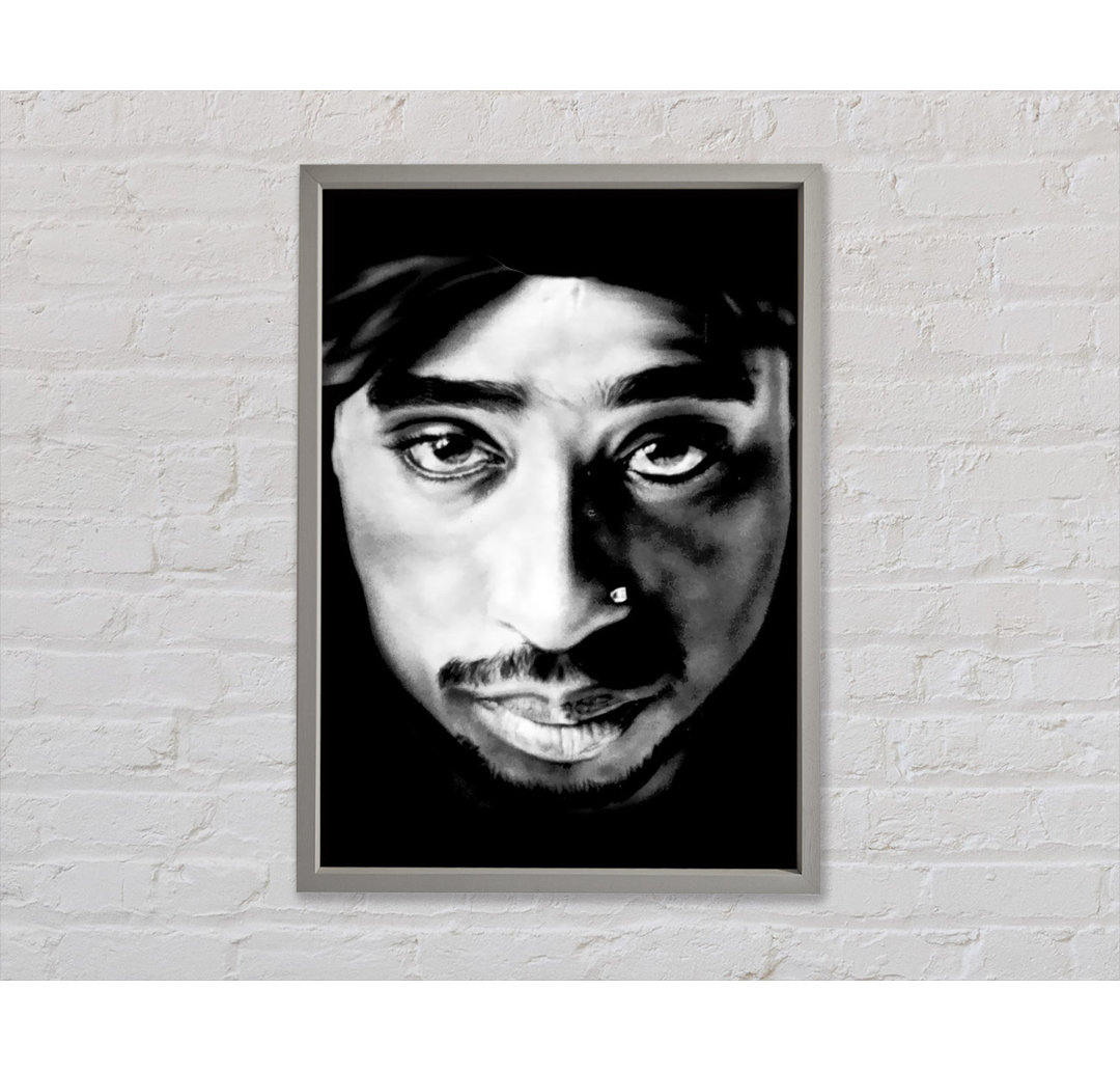 Tupac Face - Einzelner Bilderrahmen Kunstdrucke auf Leinwand