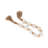 Decorative Stone Marble Beads Woven Jute Tassel Strand with Heart Shaped Accents for Rustic Textural Dimension and Natural Handcrafted Detail