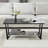 43.3" 4 Legs Glass Base Rectangle Coffee Table With Storage And Metal Legs