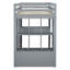 Lit mezzanine simple gris avec tablettes soignées, bureau et bureau DEL intelligemment conçus et lampe