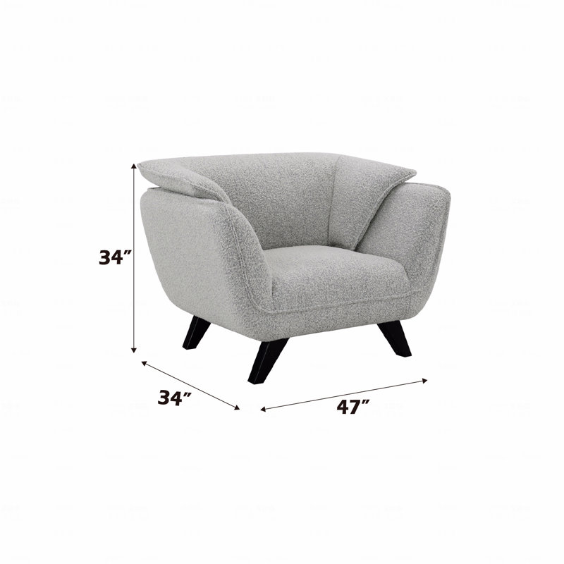 Fauteuil d'appoint rembourré Boucle, Boucle gris