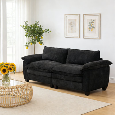 Two-Seat Sofa Couch Armed Loveseat For Small Living Space