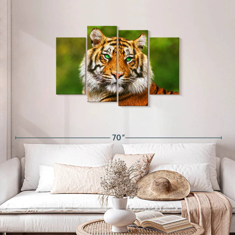 Tigre aux yeux verts Brampt, H 27 po x l 43 po