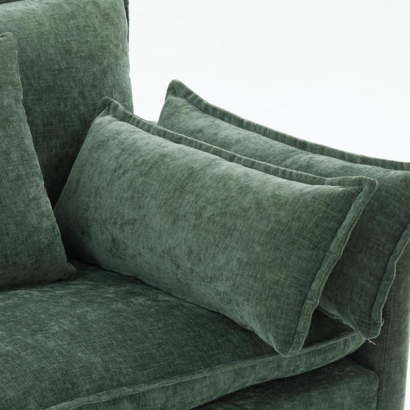 Canapé d'angle Arale Comfy Cloud avec pouf, Vert