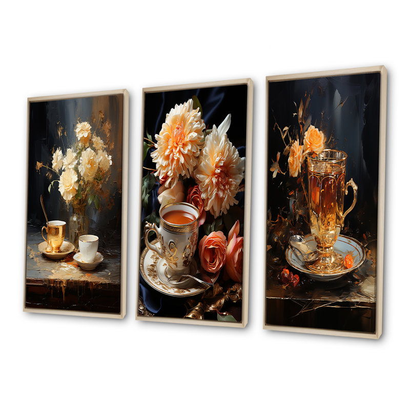 Tea Time Classic Sips, H 28 po x l 36 po, Cadre flottant brun
