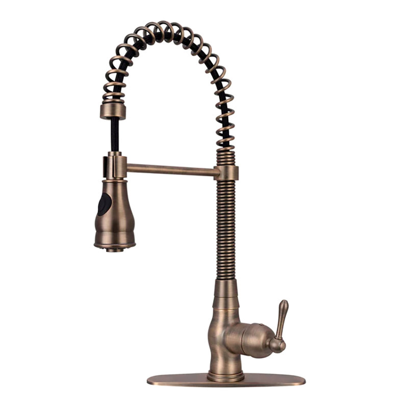 Akicon Pull Down Kitchen Faucet, Antique Bronze