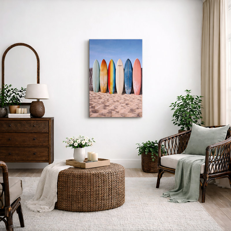 Collection de planche de surf moderne, art mural minimaliste côtier, impression sur toile encadrée, Toile tendue