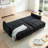 90.15" Queen size upholstered Multi-functional convertible sleeper sofa with storage-142757154