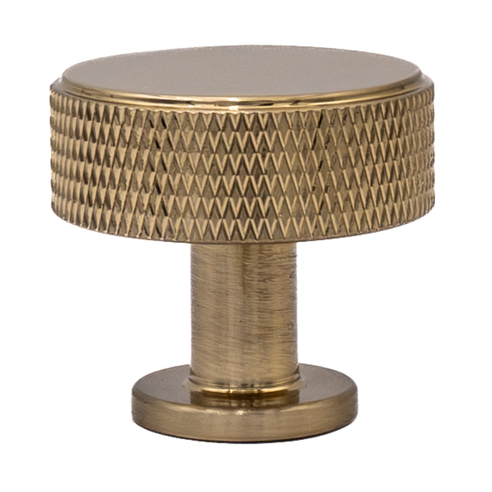 Kent Round Cabinet Knob, Satin Brass, 1.375"