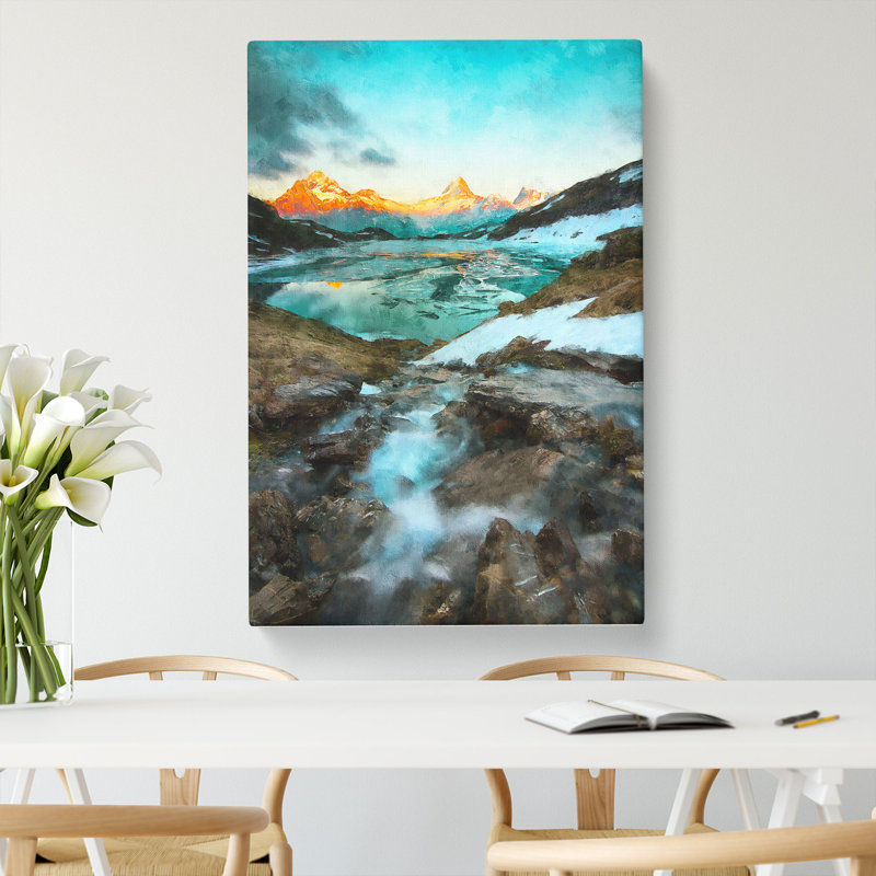 Mountain View In Switzerland - Wrapped Canvas Print, 60cm H x 40cm W x 3cm D