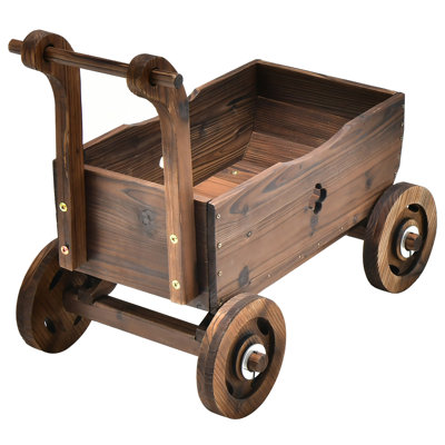 Anirduh Handmade Wood Wheelbarrow Planter