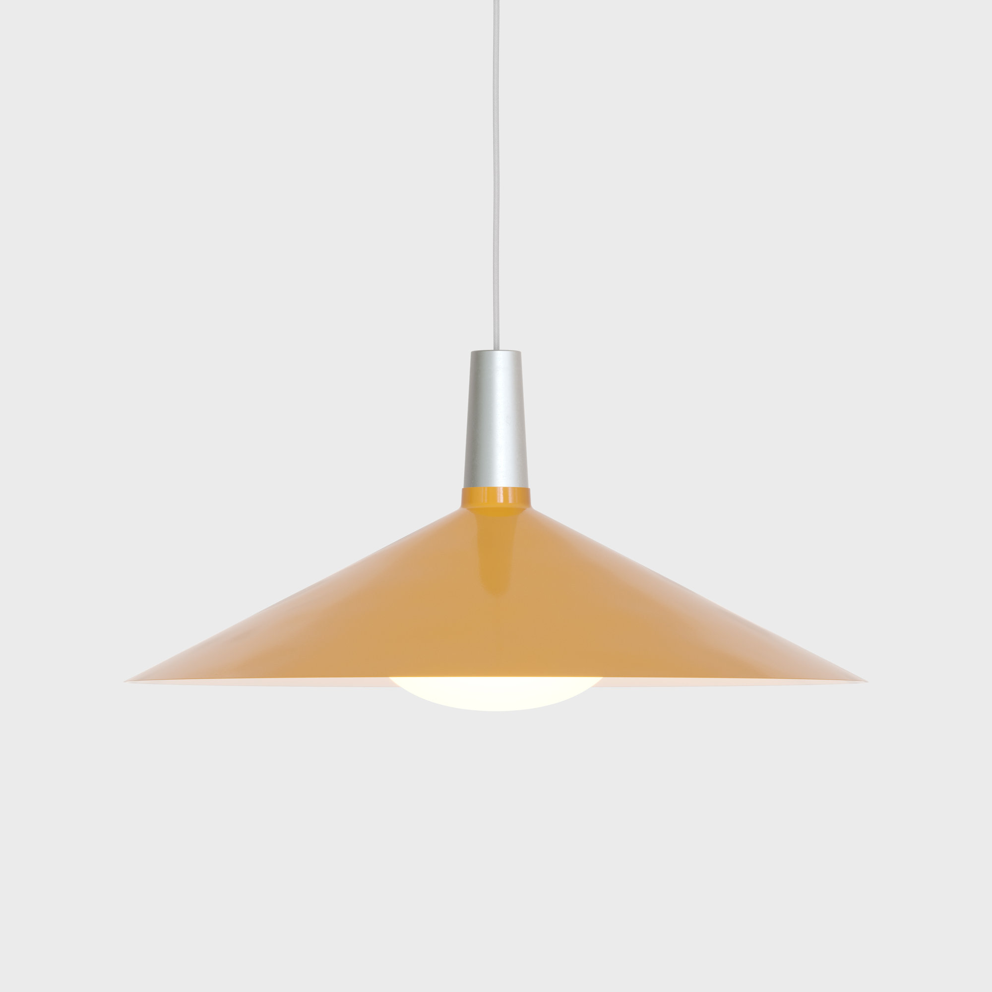 Large Bower Pendant Light In Anodised Aluminium, Yellow